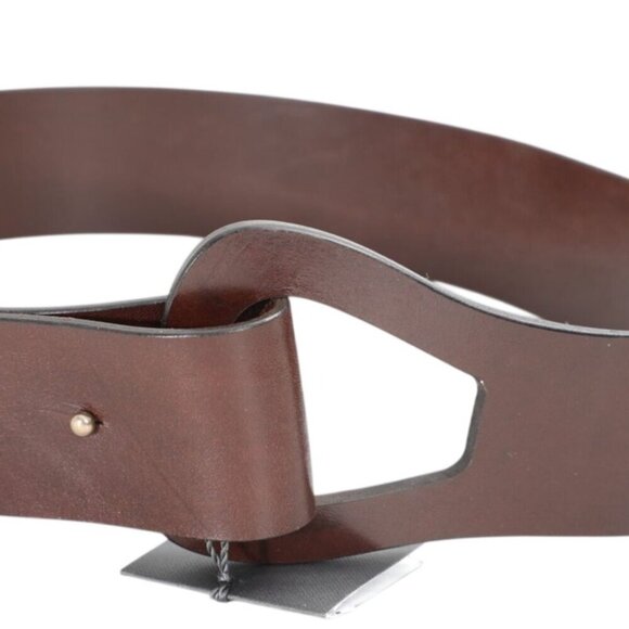 NWT Corneliani Women’s Wide Leather Statement Belt US 30 IT 75 Brown MSRP $395